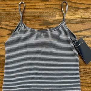 Brandy Melville Navy and White Striped Tank